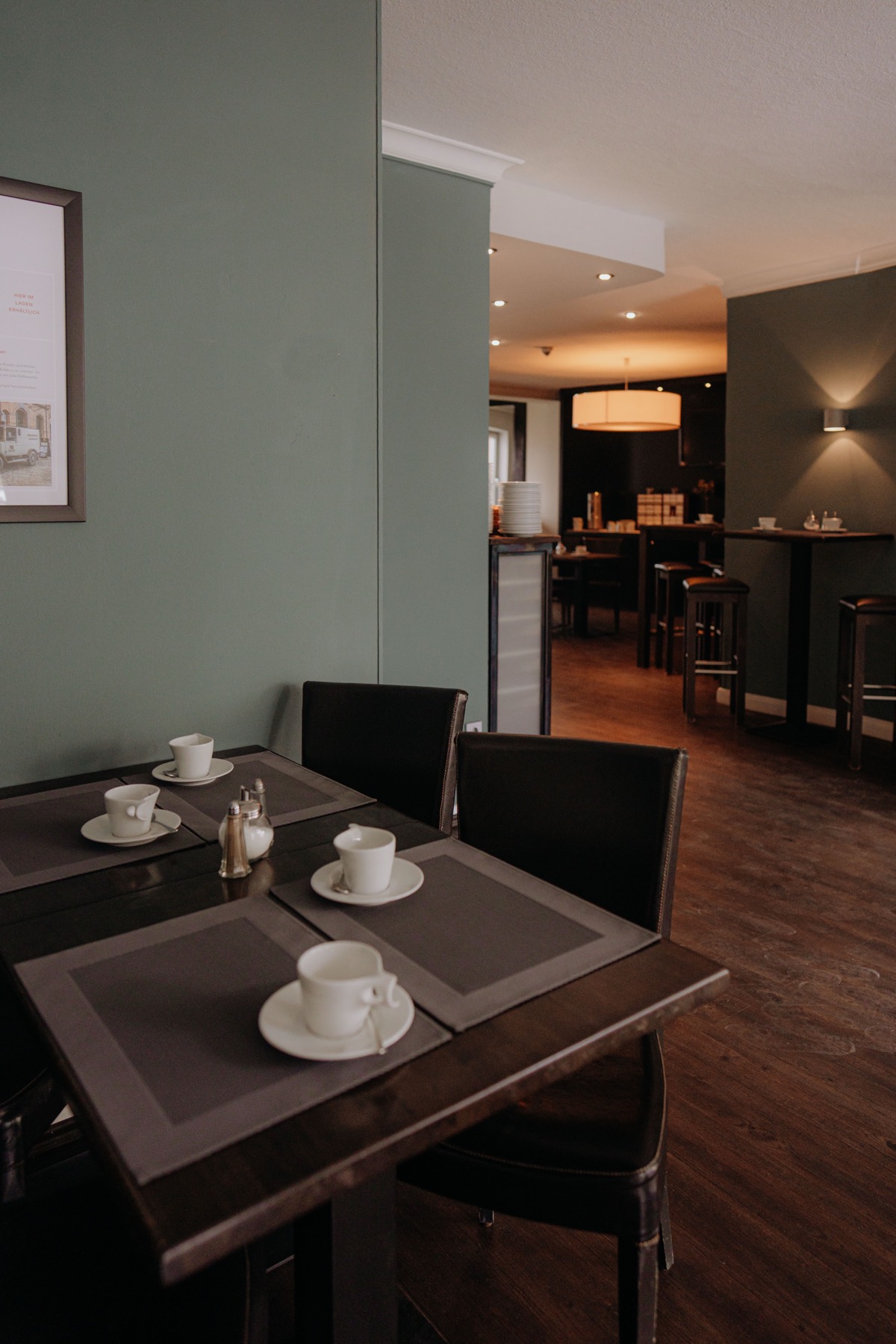 Laid breakfast table at Hotel am Rothenbaum